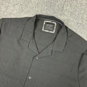 Cactus Man Ricky Singh Black Textured Short Sleeve Camp Collar Shirt Mens XL